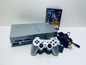 美品 動作品 希少カラー SCPH-39000 サテンシルバー PS2 本体 プレイステーション2 ゲームソフト,コントローラ, セットまとめ(N-49)