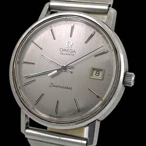 24G038　オメガ　OMEGA　196.0079　シーマスター　Seamaster　メンズ腕時計　現状品　クォーツ　シルバー文字盤　ラウンド　１円～