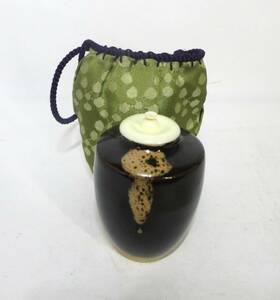 初だし品　茶入　肩衡茶入　仕覆付　茶道具　茶器　№0709　★広島発送★（岡山発送品同梱不可）