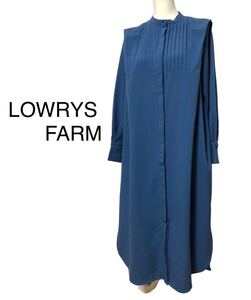 LOWRYS FARM ローリーズファーム　長袖　ワンピース　ブルー　タック