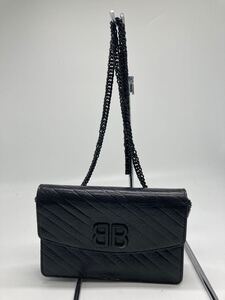 ◎ BALENCIAGA 561507 チェーン ショルダー ウォレット バレンシアガ 黒