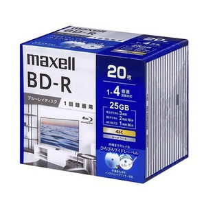 マクセルmaxell 録画用ブルーレイディスク BD-R（1～4倍速対応）20枚パック｜BRV25WPG.20S 13-3240