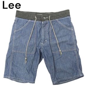 Lee リー 40501 春夏 ウォッシュ加工★ ハーフ ショート デニム シャンブレー ベイカー パンツ Sz.28　メンズ　C4B02705_6#P