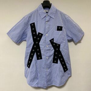 美品 AD 2015 GANRYU ストライプ パッチワーク シャツ M ガンリュウ COMME des GARCONS コムデギャルソン SHIRT