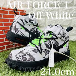 オフホワイト × ナイキ エアフォース1 ミッド SP LTHR Off-White × Nike Air Force 1 Mid 24.0cm DR0500-102