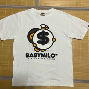 A BATHING APE BAPE KAWS BABY MILO ドル tee tシャツ M 白　ホワイト　ベビーマイロ　SHARK STA camo 迷彩　