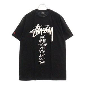 STUSSY ステューシー PPP WT TEE ピースプリント半袖カットソー 半袖Tシャツ ブラック 3902910