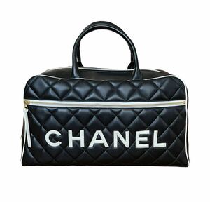 CHANEL シャネル　ボストンバッグ　マトラッセ　ブラック　美品　レア