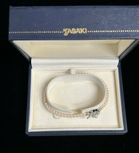 【和の美】 TASAKI　2連　パールブレスレット　シルバー　箱つき　田崎真珠　ホワイト　タサキ　SILVER　レディースアクセサリー