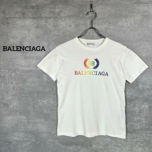 『BALENCIAGA』 バレンシアガ (S) レインボーロゴ Tシャツ