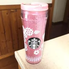 スタバ　タンブラー　2018年　ホリデー　グリッターピンク　355ml