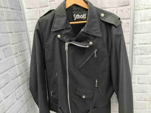 SCHOTT／3162000／COTTON D.B RIDERS JACKET／コットン／サイズL／ブラック／ショット／ダブルライダース