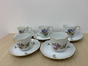 Ludwigsburg ソーサー ＆カップ 花柄 金彩 5客セット