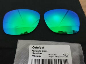 POLARIZED刻印入り！オークリー カタリスト用 カスタム偏光ハイグレードレンズ 　GREEN　Polarized Lenses for Oakley Catalyst 