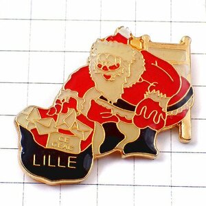 ピンバッジ・サンタクロースのおじいさん手紙の山クリスマス◆フランス限定ピンズ◆レアなヴィンテージものピンバッチ