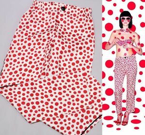 良品 国内正規品 LOUIS VUITTON ルイ・ヴィトン 草間彌生 Yayoi Kusama LV ロゴ ドット シルク パンツ 34 イタリア製