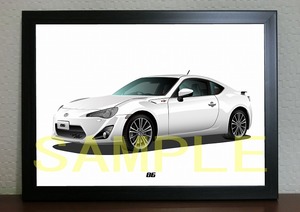 TOYOTA 86 デジタルイラスト 自動車アートA4 トヨタ