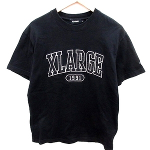 エクストララージ X-LARGE Tシャツ カットソー Uネック 半袖 M 黒 ブラック /RT ■GY18 メンズ