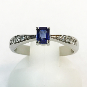 Pt900 サファイア 0.27ct / ダイヤ リング 指輪 Ring　新品仕上げ済み　qoj.YBJ04