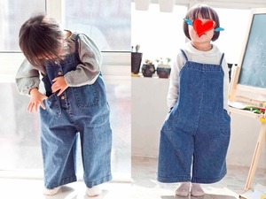 （前後リバーシブル）デニムつりズボン♪　キッズ服/子ども服　パンツ/ジーンズ　120cm