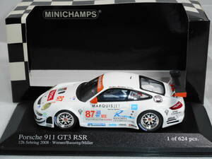 ☆レア・624台限定・Minichamps☆ 1/43ポルシェPorsche 911 GT3 RSR #87 12th Sebring 2008 ・240913