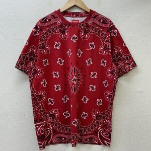 シュプリーム 21SS Bandana Small box Tee バンダナ ペイズリー柄 スモールボックスロゴ クルーネック Tシャツ Tシャツ XL 赤 / レッド