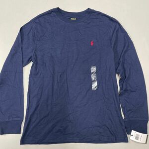 POLO RALPH LAUREN キッズ 子供服 長袖Tシャツ ロンT 未使用 訳あり サイズL(14-16) ネイビー 紺色 ポロ ラルフローレン kids 