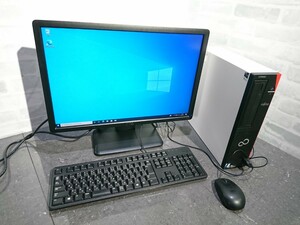 【中古動作品】管1Q80 FUJITSU ESPRIMO D586/MX FMVD1501BP core i5-6500 HDD500GB、メモリー8GB クリーンインストール済 モニター セット