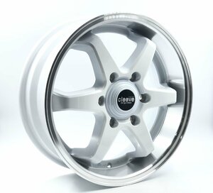 NV350 キャラバン CLEAVE RACING FL53-6 17x6.5 +48 6H-139.7 ホワイト/マシンド GY ナスカー 215/60R17 E25 E26 CARAVAN