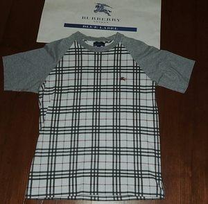 新品 新古 バーバリーブルーレーベル メンズ BURBERRY ノバチェック 加工 半袖 Tシャツ メンズ タータン チェック シャツ 日本製 三陽商会