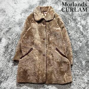 【最強のリアルボア】Morlands CURLAM モーランズ 羊毛皮 リアルムートン ボアコート 極上 イギリス製 XL相当 ラムレザー ファー 美品