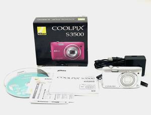 【美品】Nikon ニコン COOLPIX S3500 コンパクトデジタルカメラ 箱 付属品付き デジカメ