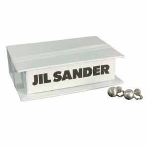 美品 JIL SANDER ジルサンダー Sphere 925SV ボール＆チェーン アンティーク調 デザイン スタッドピアス アクセサリー 箱付き シルバー