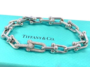 ★ BP ★ 美品 ティファニー Tiffany K18WG D1.39 ハードウェア ミディアムリンク ブレスレット ブレス 【小物】【アクセサリー】【中古】