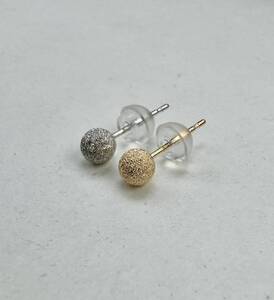 K18&プラチナピアス 4mm K18&pt900 フラッシュボールピアス