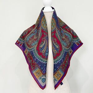 【V】ETRO エトロ イタリア製 ストール 巻物 シ ヨール スカーフ シルク100% silk