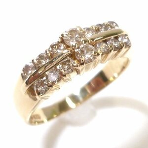 J◇K18【新品仕上済】ダイヤモンド 0.5ct リング 指輪 11号 イエローゴールド 18金 ダイヤ Yellow Gold Diamond ring
