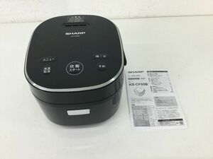 ●営FU050-100 【通電確認済み】 SHARP マイコン炊飯器　KS-CF05B 3合炊き シャープ ブラック 取扱説明書付き 2022年製