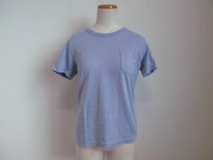 (57573)チャンピオン　champion　コットン　半袖　クルーネック　Tシャツ　カットソー　ブルー系　S　USED