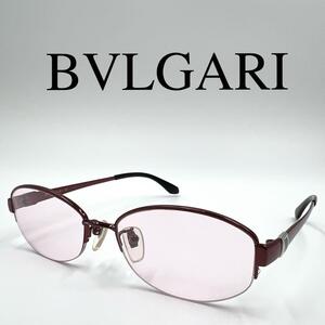 BVLGARI ブルガリ メガネ 度なし 2054T ハーフリム ケース付き