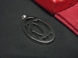 1円 ■極美品■ Cartier カルティエ 2Cロゴ ネックレストップ ペンダントトップ チャーム アクセサリー シルバー系 FJ5247