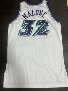 ユタ・ジャズ カール・マローン 直筆サイン入 ユニフォーム 46/132 証明書付/Karl Malone JERSEY UTAH JAZZ uda