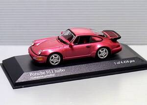 1/43　ミニチャンプス　Minichamps ポルシェ　Porsche　911　Turbo 1990年　赤メタリック