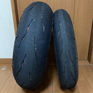 約1000キロ走行 ブリヂストン BATTLAX RS11 前後タイヤセット BRIDGESTONE YZF-R1 ZX-10R CBR1000RR GSX-R1000 スーパーコルサ α13SP 