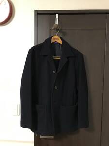 【L】Paul Smith ポールスミス メルトン シングルピーコート L メンズ 定番　P COAT【美シルエット】ウール