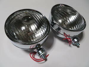 DS 汎用 フォグランプ バルブ無し 丸型 白色 ガラス レンズ Fog lamp General purpose dead stock 旧車 昭和レトロ 当時物 24V トラック