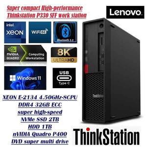 新品超高速NVMe SSD2TB&HDD1TB★高速通信Wi-Fi6E★超絶コンパクト★第8世代Core i7超xeon4.50GHz-4CPU/DDR4-32GBECC/4K Quadro P400