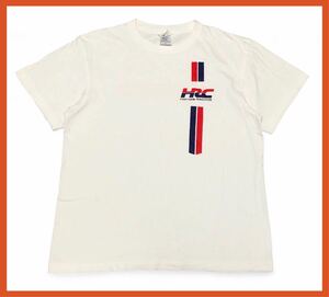 1795●HRC Honda Racing ホンダレーシング●ビッグロゴプリント コットン 半袖 Tシャツ ホワイト M