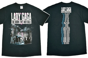 Y-6474★送料無料★LADY GAGA THE BORN THIS WAY BALL 2012年 レディー・ガガ ザボーンディスウェイボール ツアー★黒 半袖 T-シャツ Ｓ