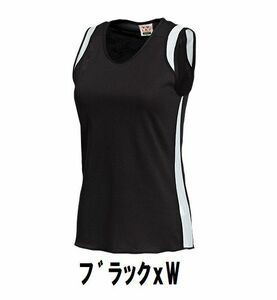 999円 新品 レディース ランニングシャツ ブラックxW サイズ140 子供 大人 男性 女性 wundou ウンドウ 5520 陸上